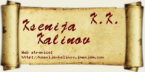 Ksenija Kalinov vizit kartica